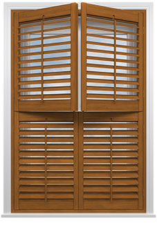 Kensington, Teak - Tier on Tier Twist&Fit Plantation Shutter